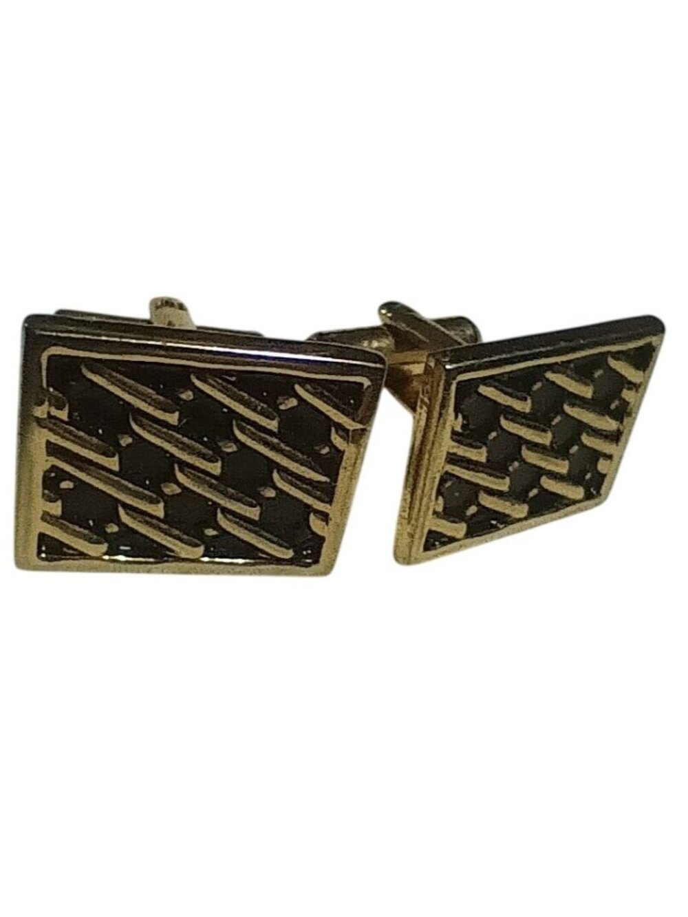 Vtg Estate Mens Goldtone Mid Century Cufflinks Set